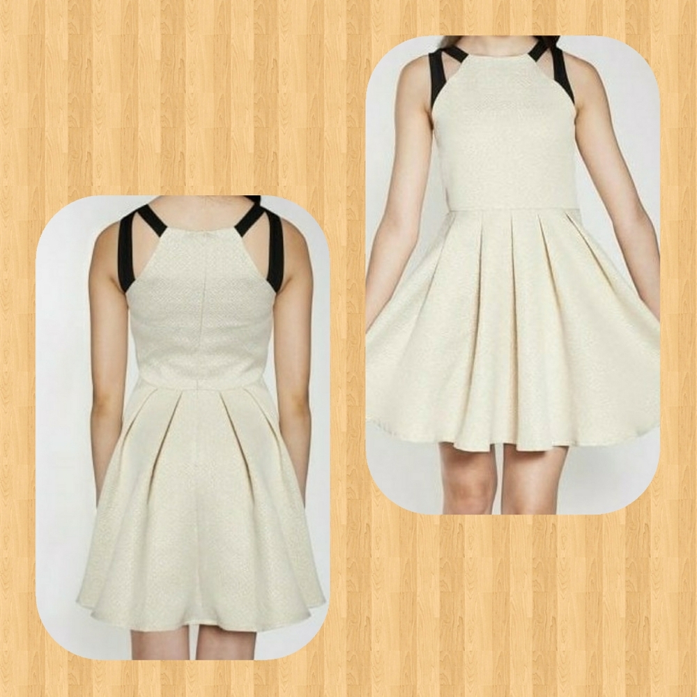 Sally Miller Girls Ivory/Gold Shimmer Party Dress